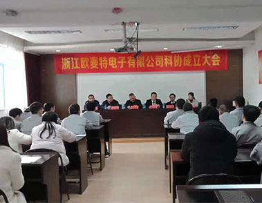 熱烈慶祝浙江歐麥特電子有限公司科學(xué)技術(shù)協(xié)會(huì)成立